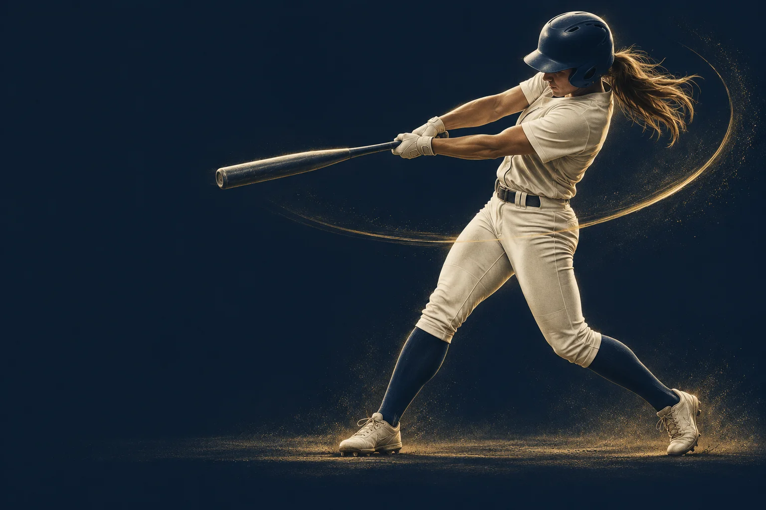 Original editorial illustration of a softball hitter